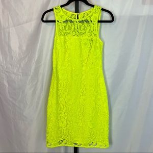 J. Crew Collection Neon Yellow Lace Sheath Dress, size 4